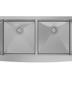 Glacier Bay Farmhouse Apron Front Stainless Steel 33" X 21" X 11" Double Bowl Sink Kit Sinks