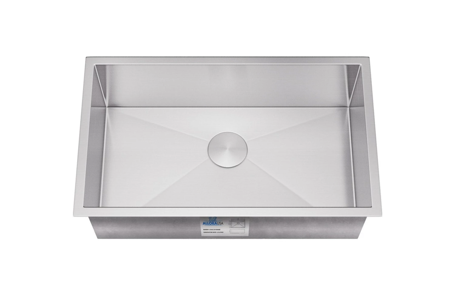 Allora USA - KH-3318-S - 33" X 18" X 10" Undermount Single Large Bowl Handmade Stainless Steel Kitchen Sink 1 Allora USA - KH-3318-S - 33" X 18" X 10" Undermount Single Large Bowl Handmade Stainless Steel Kitchen Sink