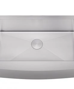 Sinks Allora USA - KH-3321F-R15 - 33" X 21" X 10" Farmhouse Undermount Single Large Bowl Stainless Steel Kitchen Sink