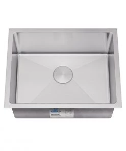Sinks Allora USA - KH-2318-R15 - 23" X 18" X 10" Undermount Single Large Bowl Handmade Stainless Steel Kitchen Sink