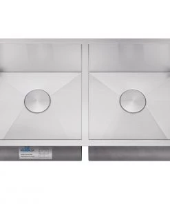 Allora USA - KH-3318 - 33" X 18" X 10" Undermount Double Bowl Handmade Stainless Steel Kitchen Sink