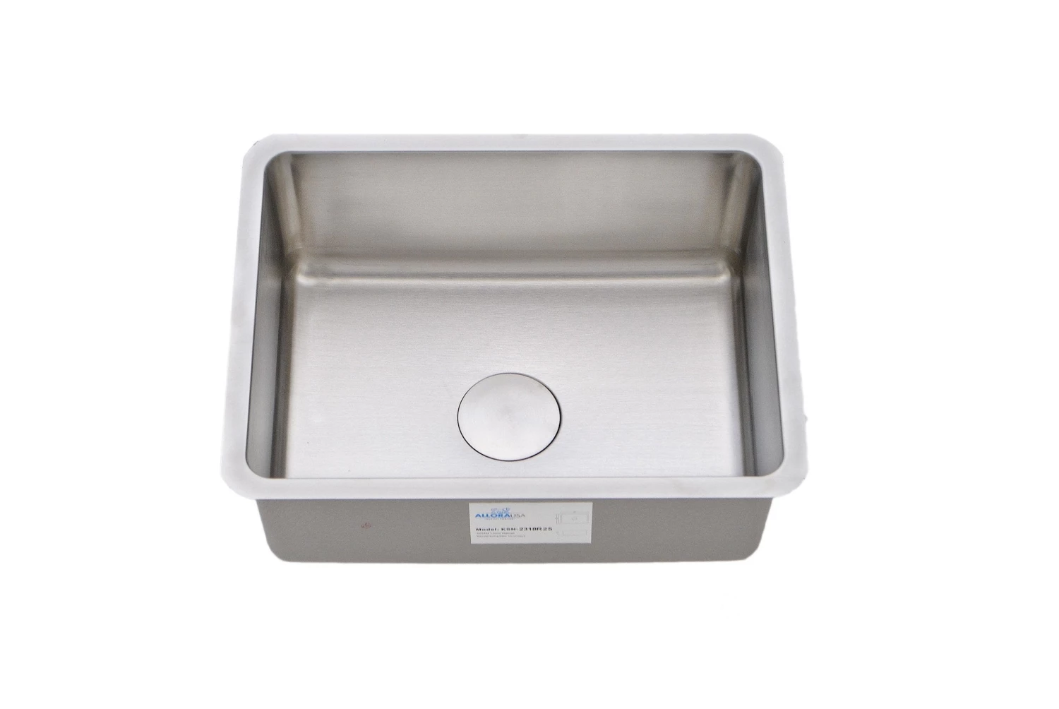 Sinks Allora USA KSN-2117-R25 21" X 17" X 9" Undermount Single Bowl Stainless Steel Kitchen Sink With Radius 25 1 Sinks Allora USA KSN-2117-R25 21" X 17" X 9" Undermount Single Bowl Stainless Steel Kitchen Sink With Radius 25