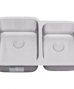 Allora USA - KSN-2132 - 32" X 21" X 9/8" Undermount 60/40 Double Bowl Stainless Steel Kitchen Sink