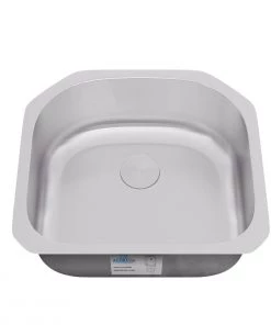 Allora USA - KSN-2321 - 23" X 21" X 9" Undermount "D" Shape Single Bowl Stainless Steel Kitchen Sink