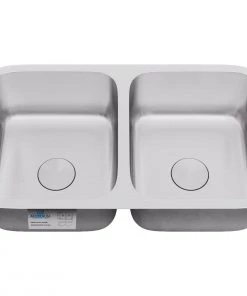 Allora USA - KSN-2918-7 - 29" X 18" X 7" Undermount 50/50 Double Bowl Stainless Steel Kitchen Sink