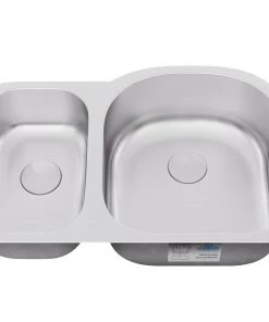 Sinks Allora USA - KSN-3121R - 31" X 21" X 9/7" Undermount 30/70 Double Bowl Stainless Steel Kitchen Sink