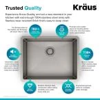 Kraus- Standart PRO 23in. Undermount Single Bowl Stainless Steel Kitchen Sink New Text 4 Kraus- Standart PRO 23in. Undermount Single Bowl Stainless Steel Kitchen Sink New Text