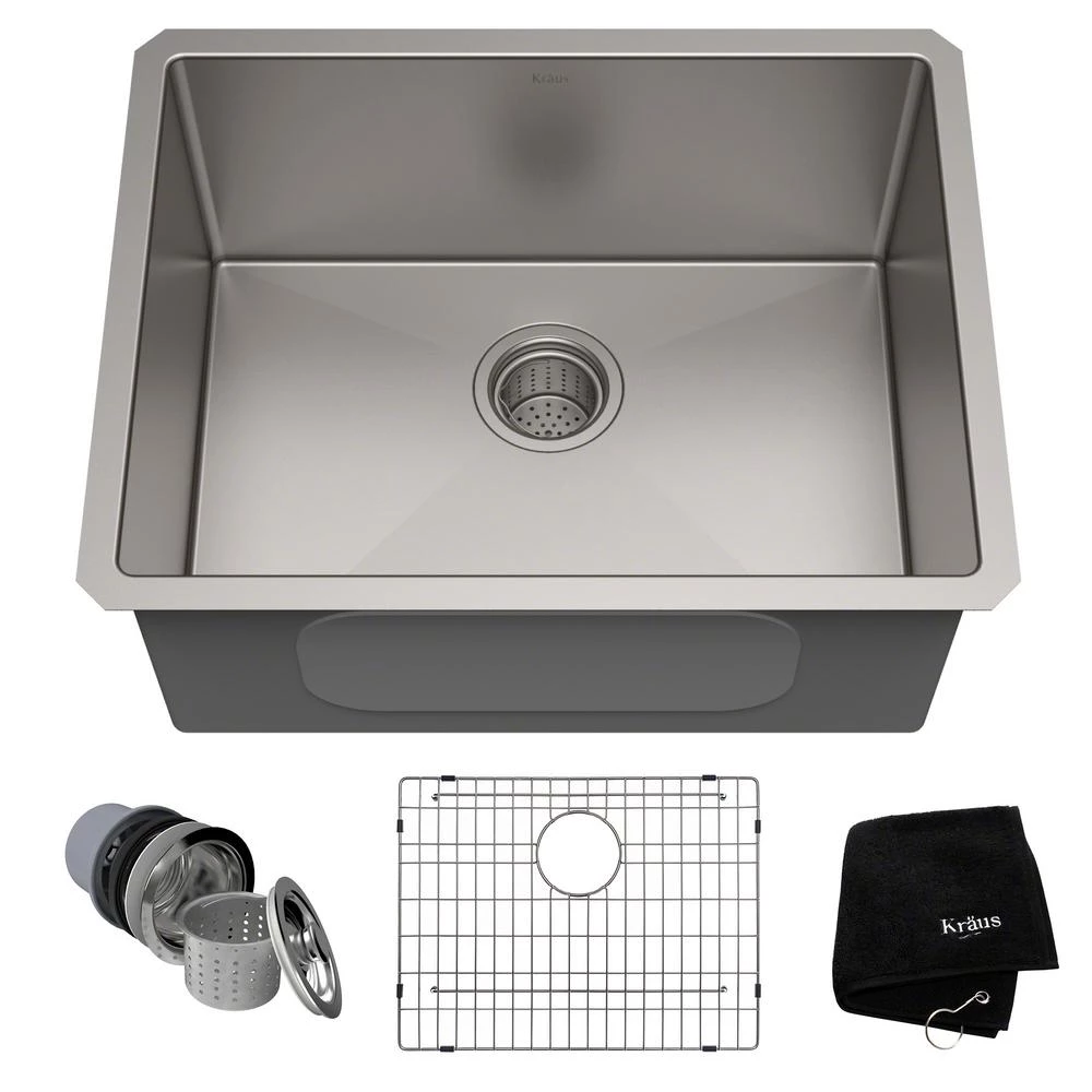 Kraus- Standart PRO 23in. Undermount Single Bowl Stainless Steel Kitchen Sink New Text 1 Kraus- Standart PRO 23in. Undermount Single Bowl Stainless Steel Kitchen Sink New Text